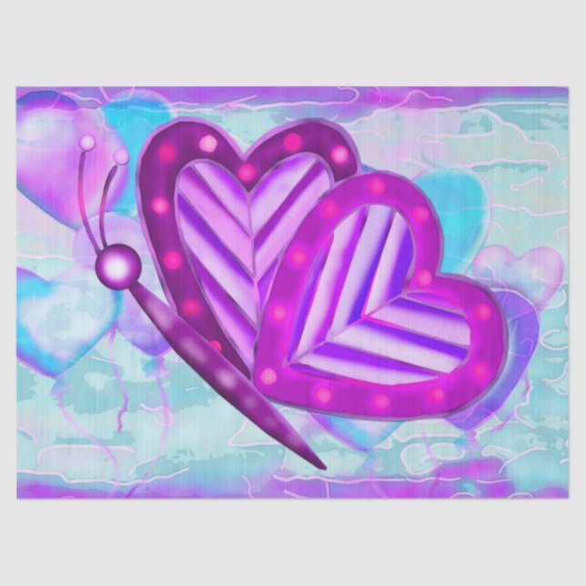 Papel De Seda Flutterbys Namorados Folk Art TODOS OS TAMANHOS (Frente )