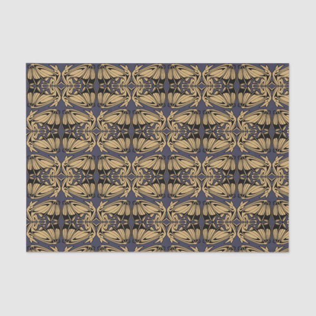 Papel De Seda Flying Bats Art Nouveau Pattern (Frente )