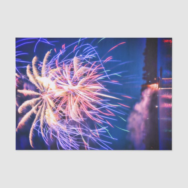 Papel De Seda Fogos de Artifício 4 de Julho Azul Dia da Independ (Frente )