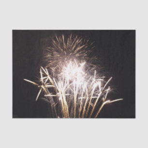 Papel De Seda Fogos de Artifício Brancos e Dourados I Celebração