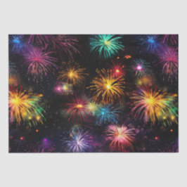 Papel De Seda Fogos de Artifício Elegantes em Arco-Íris em Fundo