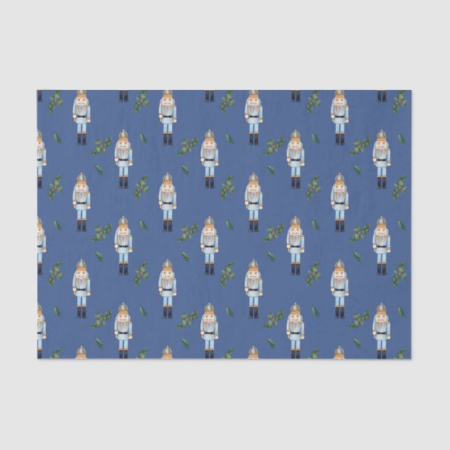 Papel De Seda Fogueira Azul de Natal e Filiais de Holly Berry (Frente )