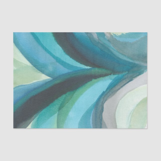 Papel De Seda Folha Azul I (Frente )