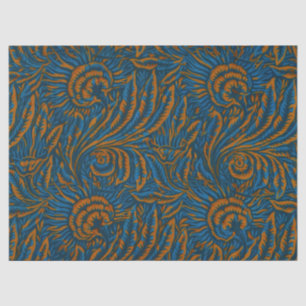 Papel De Seda Folha de Acanto Botânico Estilo Teal William Morri