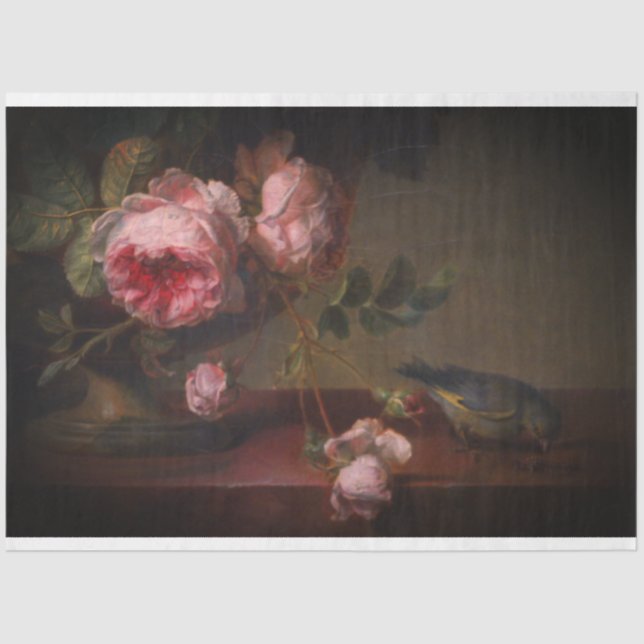 Papel De Seda Folha de Decopagação Floral Broody (Frente )