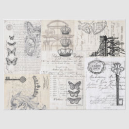 Papel De Seda Folha de Decoupage da colagem das coisas efêmeras