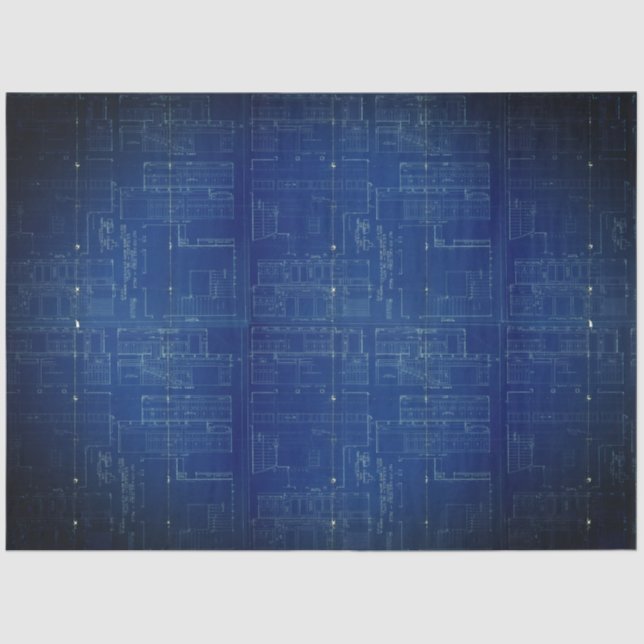 Papel De Seda Folha de Decoupage de 18 lb do Blueprint (Frente )