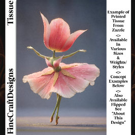 Papel De Seda Folha de Flor Rosa Tulipas Fada Ballerina DJ7L