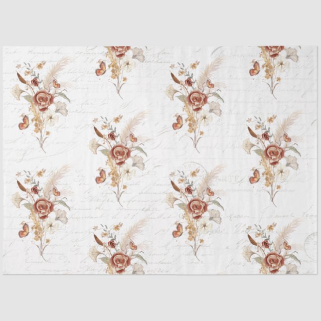 Papel De Seda Folha de Flor Selvagem Pampas de Grama Desligament (Frente )