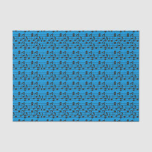 Papel De Seda Folha de música azul e preto
