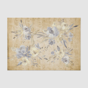 Papel De Seda folha de música floral