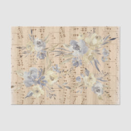 Papel De Seda folha de música floral vintage