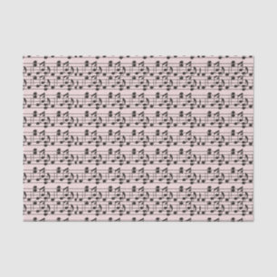 Papel De Seda Folha de música rosa e preta