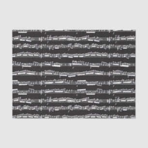 Papel De Seda folha de notas de música branca em preto