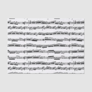 Papel De Seda folha de notas de música em preto e branco