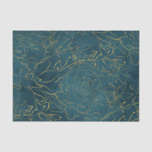 Papel De Seda Folha de Ouro de Cor Azul-Vedante Escuro Elegante