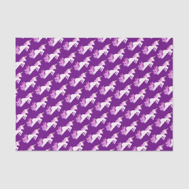 Papel De Seda Folha de tecidos de pintura aquosa dos Unicórnios (Frente )