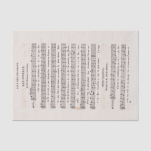 Papel De Seda Folha De Vintagem Francesa Música A Desnuvem De A