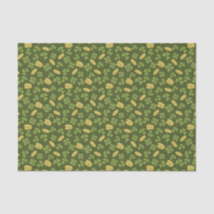 Papel De Seda Folha do trevo & teste padrão da moeda Dourado