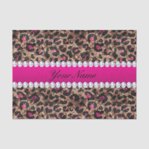 Papel De Seda Folha Dourado e diamantes do rosa do rosa quente