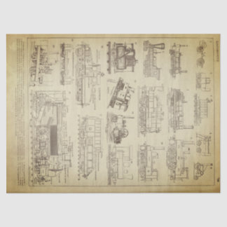 Papel De Seda Folha locomotiva de Decoupage do Grunge