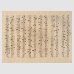 Papel De Seda Folha Música Vintage Folha Colagem de Colchetes M