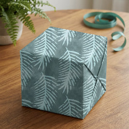 Papel De Seda Folha Tropical Aguarela Verde Turquesa