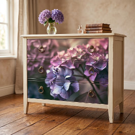 Papel De Seda Folha Violeta Vintage Hidrangea Botânica Decoupage