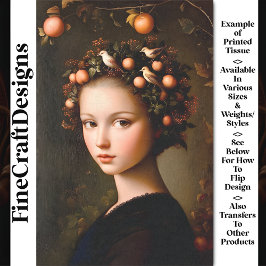 Papel De Seda Folhagem da Coroa de Garotas Vitoriana + Fruta BF3