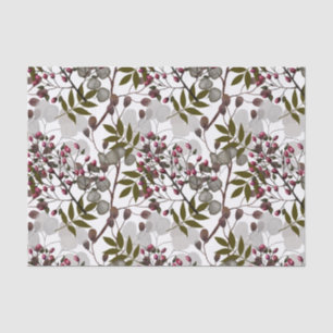 Papel De Seda Folhagem das Berries, Folhas e Ramais