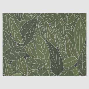 Papel De Seda Folhagem de Folhas Verdes