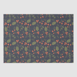 Papel De Seda Folhagem de Natal Moderno Holly Botanical