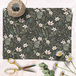 Papel De Seda Folhagem Flor Aquarela Sem Costura Padrão Floral S