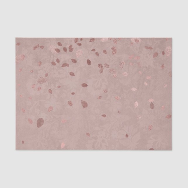 Papel De Seda Folhas aleatórias elegantes Dourados brilhantes (Frente )