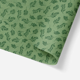 Papel De Seda Folhas Botânicas Texturizadas Verdes