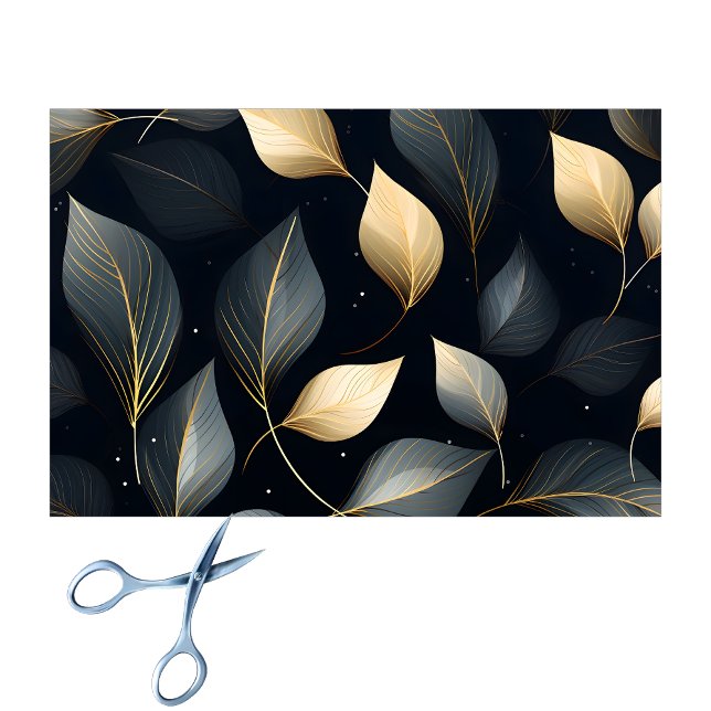 Papel De Seda Folhas Caídas Deslumbrantes em Dourado e Cinza (Criador carregado)