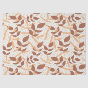 Papel De Seda Folhas Caídas em Fundo Creme