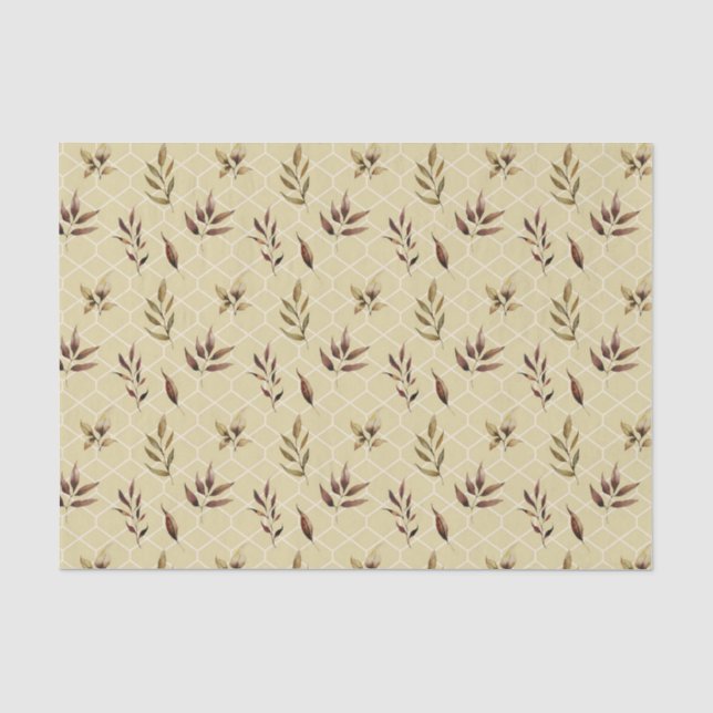 Papel De Seda Folhas Castanhas (Frente )