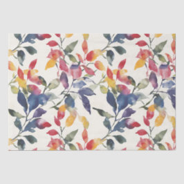 Papel De Seda Folhas de Aquarela
