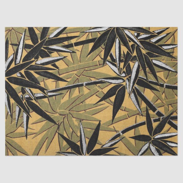 Papel De Seda Folhas de Bambu no Quebra-Presente (Frente )