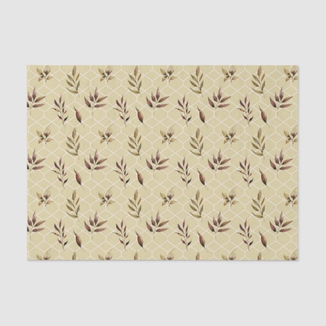 Papel De Seda Folhas de Castanho (Frente )