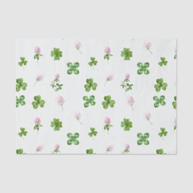 Papel De Seda Folhas de cobertura de aquarelas e flores verdes c (Frente )