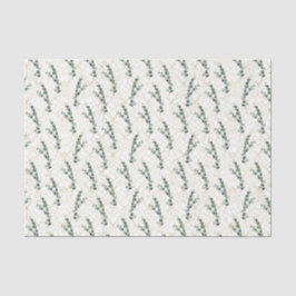 Papel De Seda Folhas de Eucalipto com Padrão Geométrico Dourado