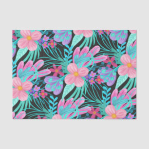 Papel De Seda Folhas de Flores de Coloração do Teal Roxo Girly R