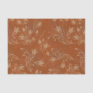 Papel De Seda Folhas de Flourish Elegantes, Grunge Laranja Queim