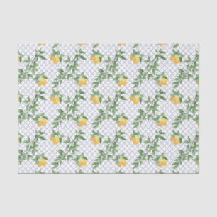 Papel De Seda Folhas de Limões Azulejos Brancos Botânico Fruta