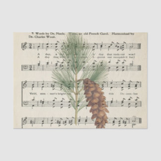 Papel De Seda Folhas de Música Notas de Plantas de Flores