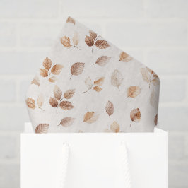 Papel De Seda Folhas de Outono Cream Gold