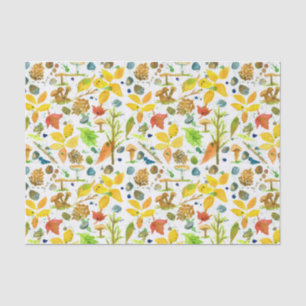Papel De Seda Folhas de outono da aguarela