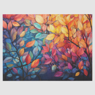 Papel De Seda Folhas de Outono Decoupage Brilhantes e Coloridas 